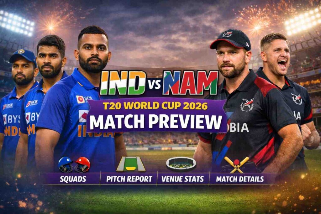 IND vs NAM T20 World Cup 2026 Match Preview: Full Squad, Pitch Report, Venue Stats & Match Details ind vs nam t20 world cup 2026 match preview