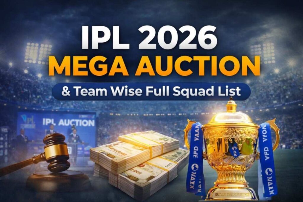 IPL 2026 Mega Auction & Team Wise Full Squad List – Complete Guide ipl 2026 mega auction